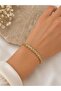 Leaf Motif Steel Handcuff Bracelet