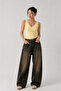 Basic Wavy Collar Neon Yellow Thick Strap Ribbed Body-Hugging Fit Knitwear Athlete Blouse - 2