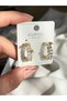 Cut Crystal Stone Gold Earrings