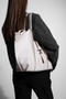 Women's Double Handle Shoulder Bag with Inner Bag and Clip Buckle Bertin Ecru - 5