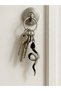 Gothic Snake Figured Metal Keychain Black Silver Color Unisex
