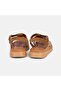 Women's Tan Sandals with Metal Accessories and Shiny Stripes - 5