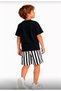 Boys' Florida Sunset Printed Black T-Shirt and Striped Shorts Bottom Top Set - 2