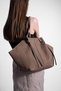 Women's Shopper Bag with Inner Bag, Straw Look Zippered Shoulder Bag, Heniza Mink Straw - 3