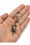 Gothic Skull Sword Design Metal Keychain with Red Detail Unisex - 2