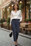 Fabric Trousers with Side Pocket Detail and Snap Closure