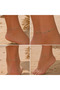 Zircon Stone Star Detailed Turquoise Beaded Anklet - 2