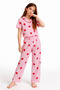 Short-Sleeved Girl's Milan Pajama Set with Strawberry Pattern - 4