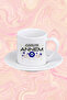 Dear Mom, Printed Evil Eye Bead Detailed Mother's Day Special Gift White Porcelain Turkish Coffee Cup