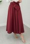 Loose Cut High Waist Skirt with Bow Tie Detail - 6