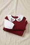 Girl's Cherry Embroidered Baby Collar Knit Sweater and Spanish Flared Pants Set - 4