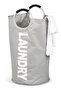 82L Large Collapsible Laundry Bag,Waterproof Oxford Cloth Laundry Basket with Handle,Grey