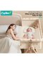 Baby Bedside Crib, Wooden Babies Bed with 360° Swivel Wheels, Portable Folding Bassinet for Infant Newborn, Nursery Beds with Mosquito Net, Mat, Sotrage Basket, Diaper Changing Station - 3