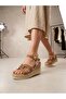 26Y231 Women's Stoned Wrapped Wedge Sandals