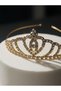 Cake Crown with Metal Stones Princess Half Round Gold Color Birthday Cake Decoration Luxury - 2
