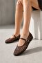 Elegant, Pearl Detailed, Ankle Strap, Lace Textured, Stylish Design Ballerinas - 2