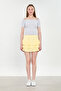 Women's ruffled mini skirt - yellow - 4