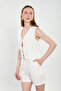 Women's Tie-Front Linen Vest - White - 2