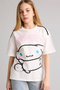 100% Cotton Hello Kıtty Oversized T-Shirt for Girls H1429A826Sm