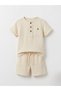 Boys Soft Beige Cotton Co-Ord Set