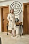 Patterned Lace Detail Maternity Dressing Gown Cossybyaqua 26610-2(40-42) - 2