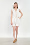 Women's Tie-Front Linen Vest - White - 3