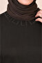 Stylish and Comfortable Plus Size Hijab Dress – Stone Detailed Collar, Long Sleeve Maxi Dress - 4