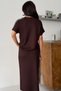 Women's Cross Stripe and Slit Detailed Midi Skirt and Top Modal Set - 5