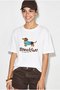Women's White Crew Neck Embroidery and Beading Embellished Oversize T-Shirt 2221 60286122 - 2