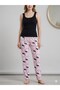 Hello Ki̇ty Patterned Red and Pink Summer Combed Cotton Pajama Bottoms - 3