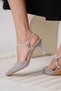 Nimeo Premium Stoned Gray Satin Heeled Evening Dress Shoes - 5