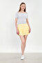 Women's ruffled mini skirt - yellow - 2