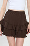 Women's Ruffled Shorts Skirt - Bitter Brown - 3