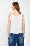 Women's Rope Strap Blouse with Ruffles on the Front - White - 5