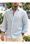 Raw Linen Regular Fit Shirt Baby Blue - 3