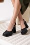 Karmen Premium Black Thick Platform Heeled Shoes - 5