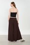 Women's Pleated Loose Trousers - Brown - 5