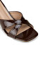 Women's Patent Leather Brown Slippers - 3