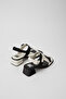 Twins Women's White and Black Leather Sandals - 3