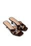Women's Patent Leather Brown Slippers - 4