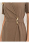 Lyocell Fabric Side Buckle Detailed Dress - 4