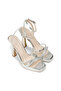 Women's Silver Color Stone Evening Shoes - 4