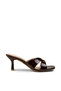 Women's Patent Leather Brown Slippers