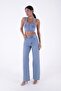 Women's Wide Leg Relax Jeans Light Blue 718-15 - 2