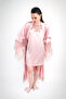 Pudra Satin French Lace Bat Sleeve Kimono - 7