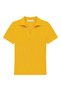 2091 Women's Polo Neck Ribbed Short Sleeve Knitwear Blouse Yellow