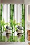 Tropik Home -Bamboo- Double Winged Bathroom Shower Curtain (2X110X200)