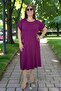 Lycra Beaded Detail Pocket Short Sleeve Cotton Viscose Medium Length Plus Size Dress - 7