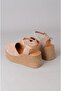 Seç 4069 genuine leather platform heel sandal (heel height: 7 cm) mink suede - 5