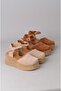 Seç 4069 genuine leather platform heel sandal (heel height: 7 cm) mink suede - 8